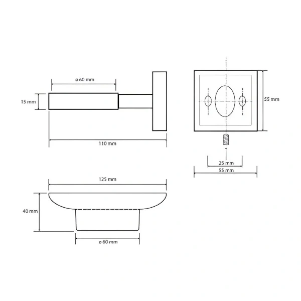 Мыльница Bemeta Beta хром 132108042 (детальная фотография), современные, hi-tech