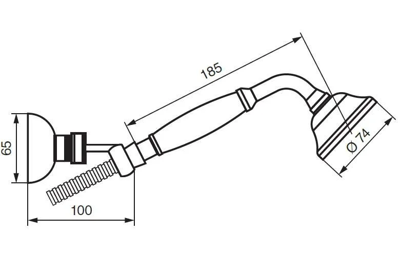 Душевой набор Emmevi лейка, шланг, крепеж бронза 110OAMBR (детальная фотография), душевые комплекты, наборы