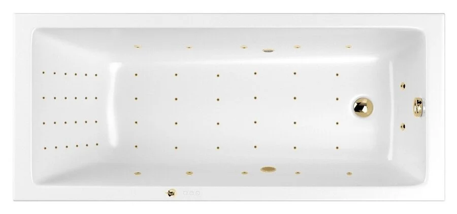 Ванна гидромассажная Whitecross Wave Slim 170 x 75 см, NANO, золото, белый, 0111.170075.100.NANO.GL (детальная фотография), акриловые