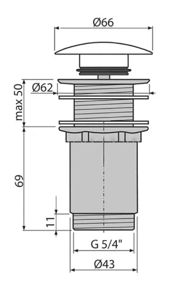 Донный клапан Alcaplast белый A395B (детальная фотография), в наличии