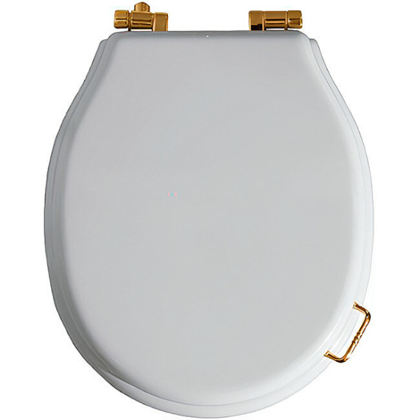 Крышка-сидение Simas Lante белая, петли бронза LA 003 BI BR (детальная фотография)