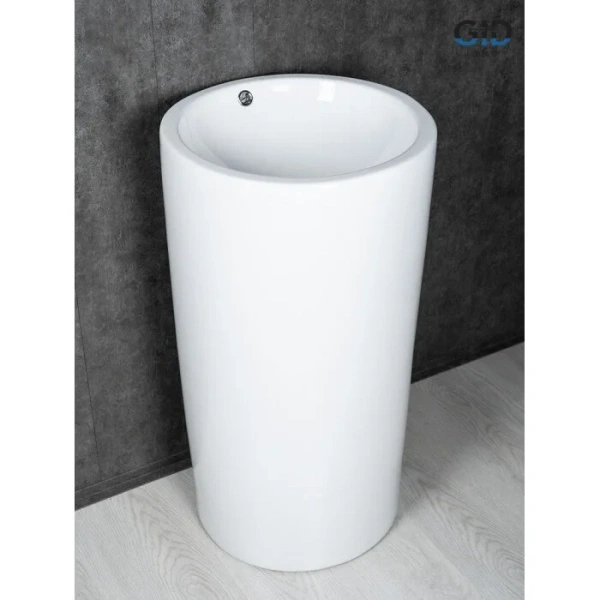 Раковина напольная GID Autonomo Nb163 46 см белая 81107 (детальная фотография), напольные, свободностоящие