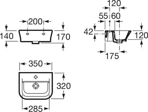 Раковина Roca The Gap 327479000 35 см белая (детальная фотография), белые index_1