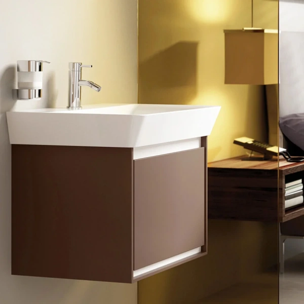 Тумба под раковину подвесная Ideal Standard Connect Air 53 см темно-коричневый матовый, белый матовый E0846VY (детальная фотография), современная, hi-tech