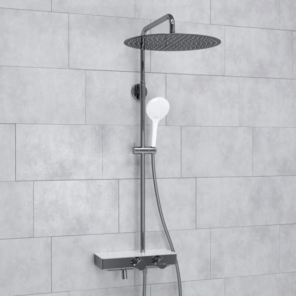 Душевая стойка WasserKRAFT Aller хром A113.117.155.CH Thermo (детальная фотография), хром