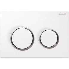 Клавиша смыва Geberit Omega 20 белый/кольца хром глянец