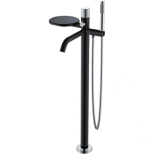 Смеситель для ванны Boheme Stick черный матовый/хром - фото 1