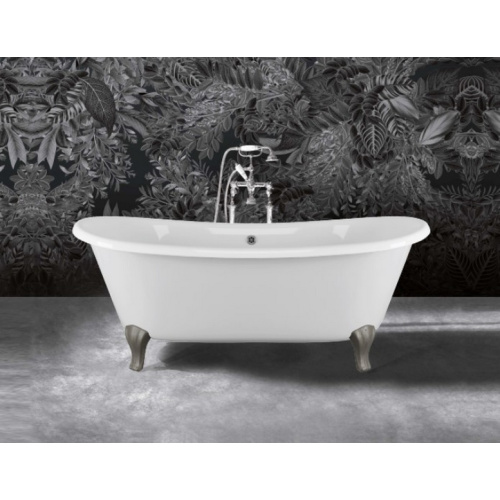 Ванна чугунная Devon & Devon Admiral 182х81 см два отверстия под смеситель, ножки алюминий натуральный 2MRADMIRALFPDALDD (детальная фотография)