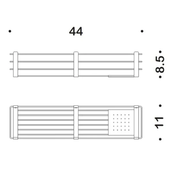 Полочка для ванной Colombo Angolari черная матовая B9633.NM (детальная фотография), современные, hi-tech