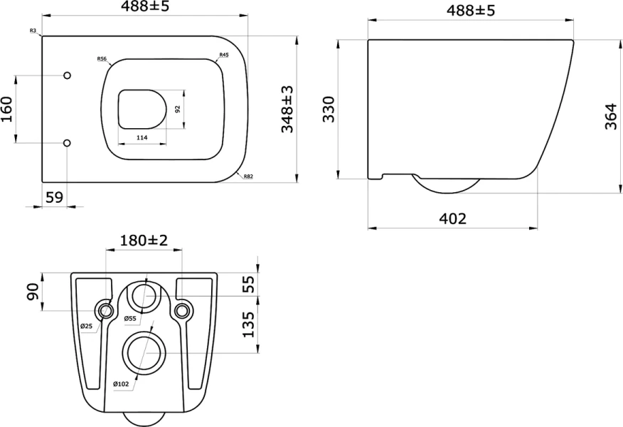 Унитаз с инсталляцией Berges Quattro S Rimless клавиша хром глянец 043361 (детальная фотография), в наличии index_2