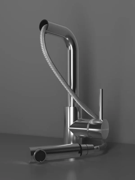 Смеситель для кухни Paulmark Kassel никель Ka214311-NI (детальная фотография), современные, hi-tech