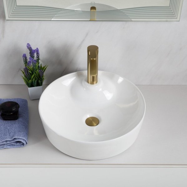 Раковина BelBagno 45 см накладная BB1306 (детальная фотография), в форме чаши, круглой формы