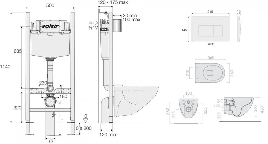 Унитаз с инсталляцией Valsir Dream клавиша золото KIT VSMG 7317GM Slim P1 (детальная фотография), с инсталляцией