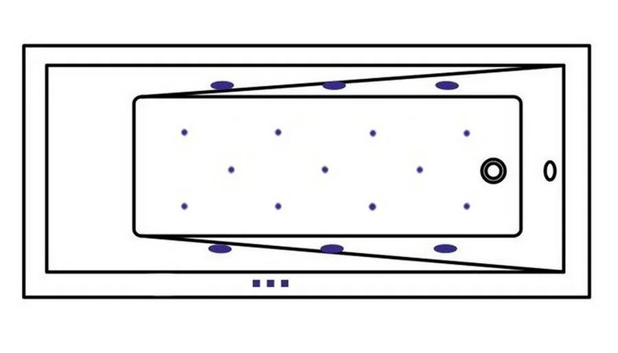 Ванна гидромассажная Whitecross Wave Relax, 180 х 80 см, увеличенная толщина акрила, усиленная армировка, белый/бронза, 0101.180080.100.RELAX.BR (детальная фотография), современныe, hi-tech