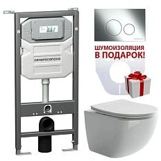 Унитаз с инсталляцией Ceramica Nova Forma кнопка хром