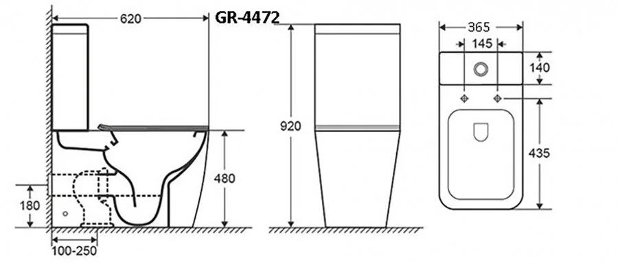 Унитаз компакт Grossman Style безободковый GR-4472S (детальная фотография), современные, hi-tech