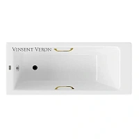 Чугунная ванна Vinsent Veron Tampa VTP1707042H/VH0012GD, 170 x 70 см, ручки золото, цвет белый