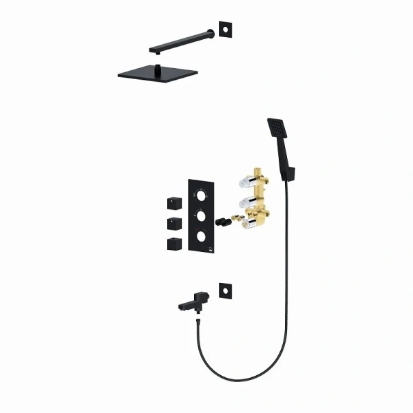 Душевой комплект Timo Tetra-thermo черный SX-0199/03SM (детальная фотография), современные, hi-tech index_1