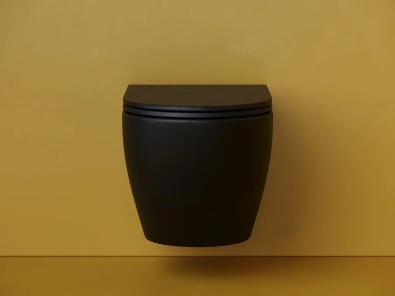 Унитаз подвесной Ceramica Nova Metropol черный CN4002TMB (детальная фотография), без бачка, со скрытым бачком