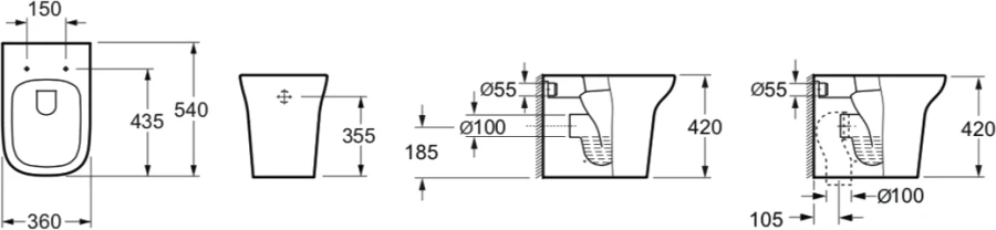 Унитаз напольный Lavinia Boho Bristol с сиденьем микролифт 33050030 (детальная фотография), без бачка, со скрытым бачком index_1