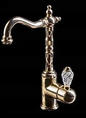Смеситель для раковины Boheme Crystal золото