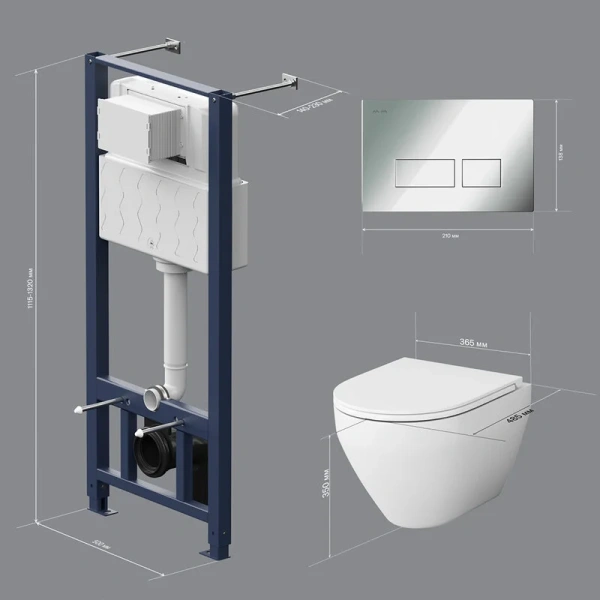 Унитаз с инсталляцией Am.Pm Spirit V2.0 белый IS47051.701700 (детальная фотография), в наличии