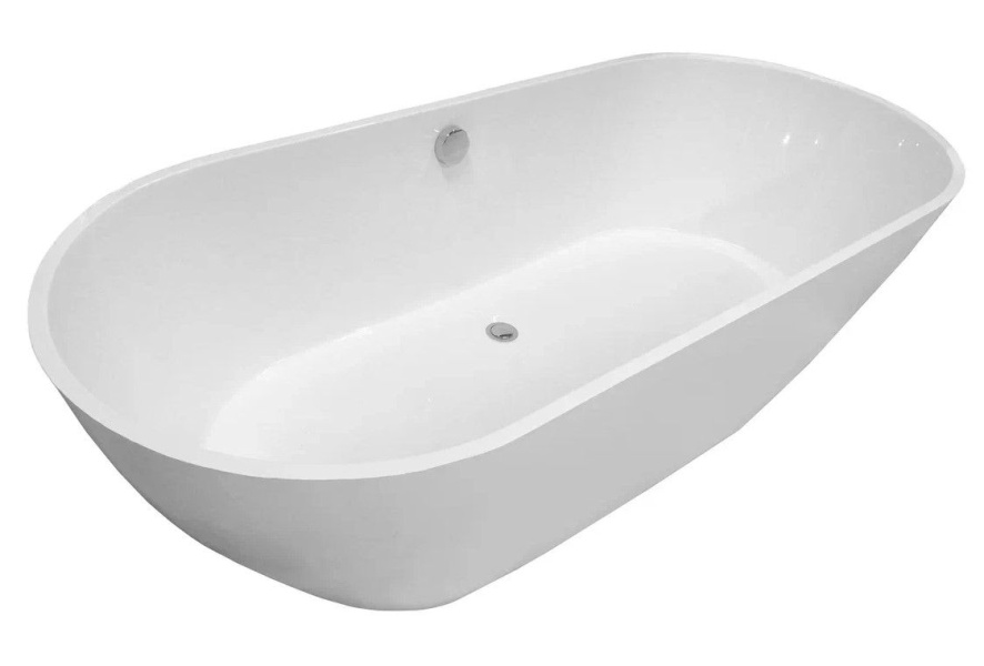 Ванна из литьевого мрамора Эстет Майами 180x80 см белая глянцевая ФР-00006013 (детальная фотография)