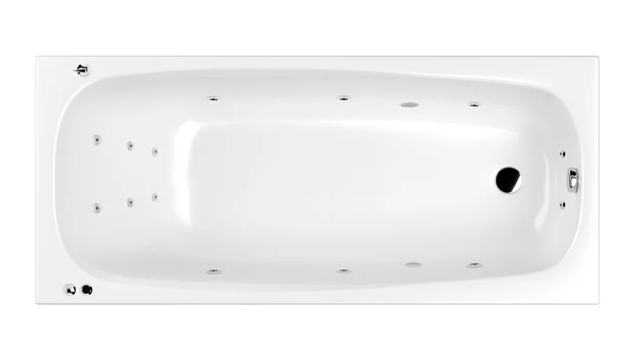 Ванна гидромассажная Whitecross Layla Smart, 180 х 80 см, увеличенная толщина акрила, усиленная армировка, белый/хром, 0102.180080.100.SMART.CR (детальная фотография)