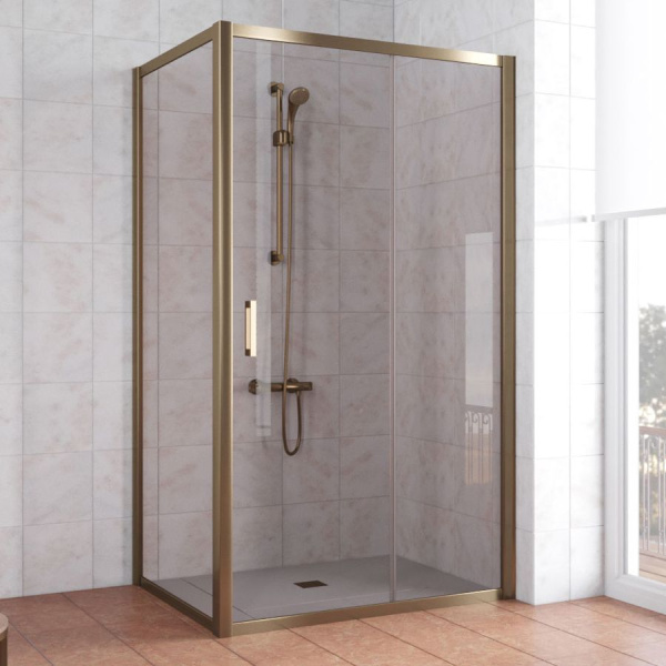 Душевой уголок профиль бронза стекло бронза Vegas-glass ZP+ZPV 100*70 05 05 (детальная фотография)