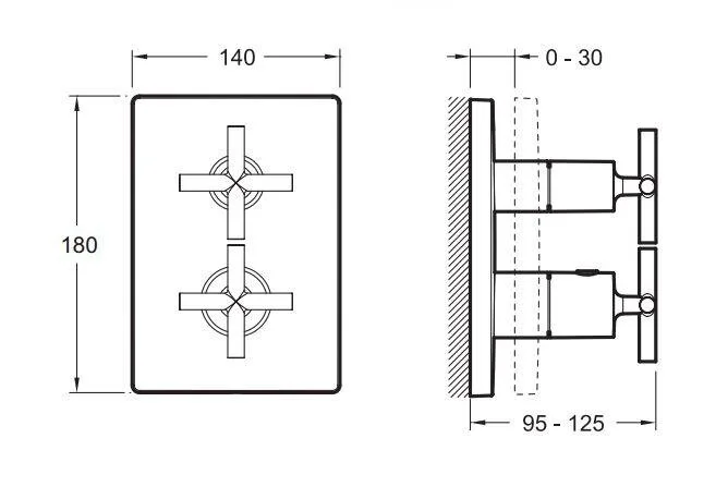 Смеситель для душа Jacob Delafon Modulo встраиваемый E75395-CP (детальная фотография), для душа