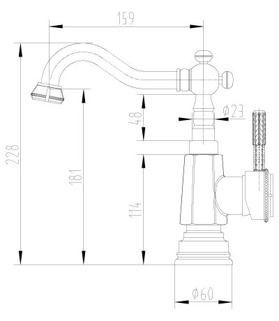 Смеситель для кухни Lemark Jasmine бронза LM6604B (детальная фотография), для кухни