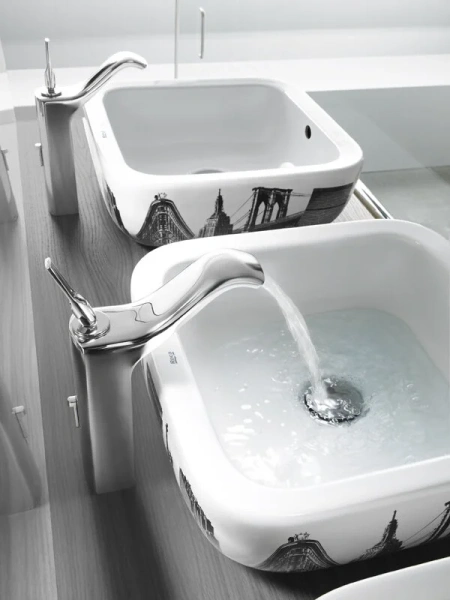 Раковина Акватон Khroma 40 см накладная 7327654000 (детальная фотография), из санфарфора