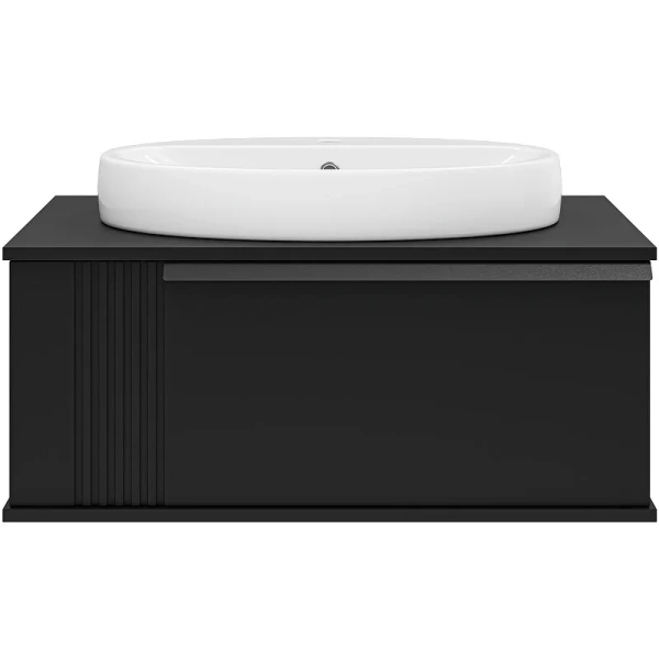 Тумба под раковину подвесная Brevita Savoy 80 см черная SAV-09080-0301Я (детальная фотография), современная, hi-tech
