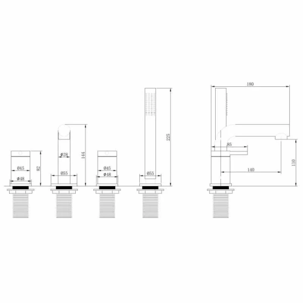 Смеситель для ванны Abber Emotion AF8813 однорычажный (детальная фотография), для ванны