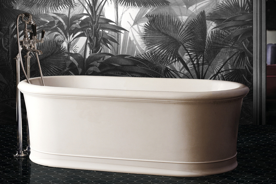 Ванна из искусственного камня White Tec Devon & Devon Celine 177х89 см белая 1NACELINE (детальная фотография), без гидромассажа, большие