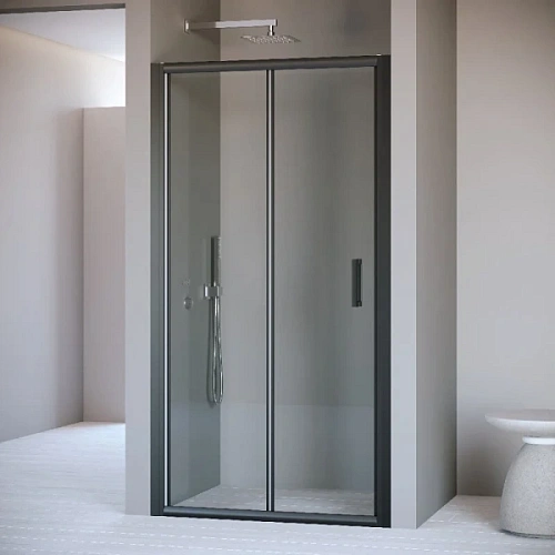 Душевая дверь в нишу RGW Passage PA-21-B 80 см профиль черный, стекло прозрачное - фото 2