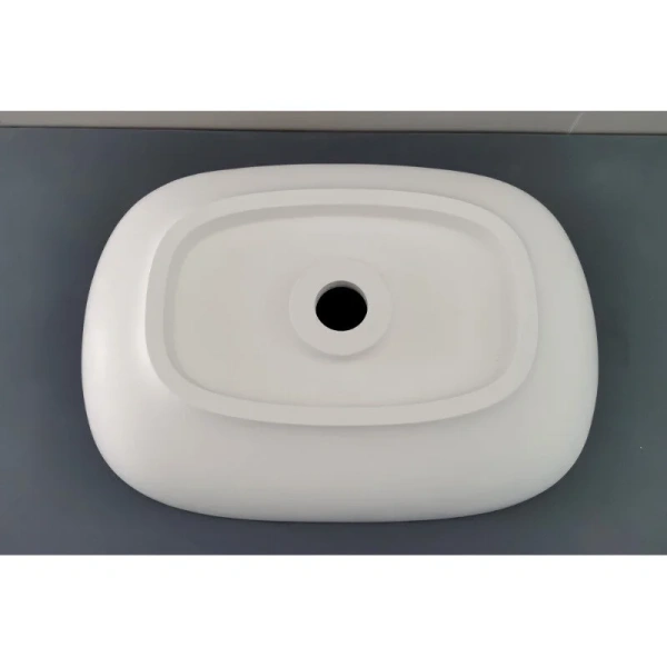 Раковина Abber Stein 51.5 см белая матовая AS2637 (детальная фотография), из камня