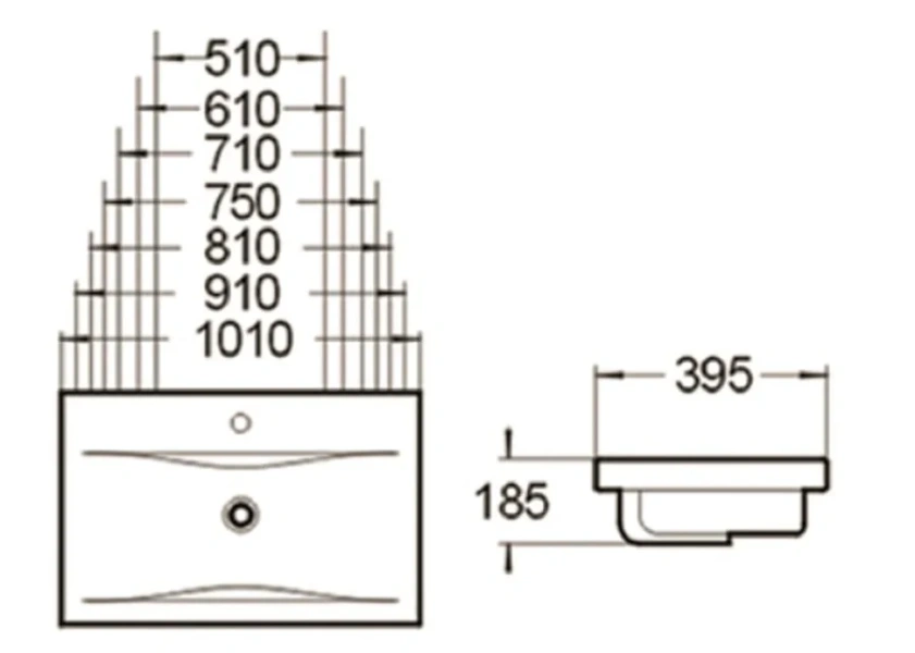 Раковина SantiLine 70 см белая SL-2101 (70) (детальная фотография), современные, hi-tech