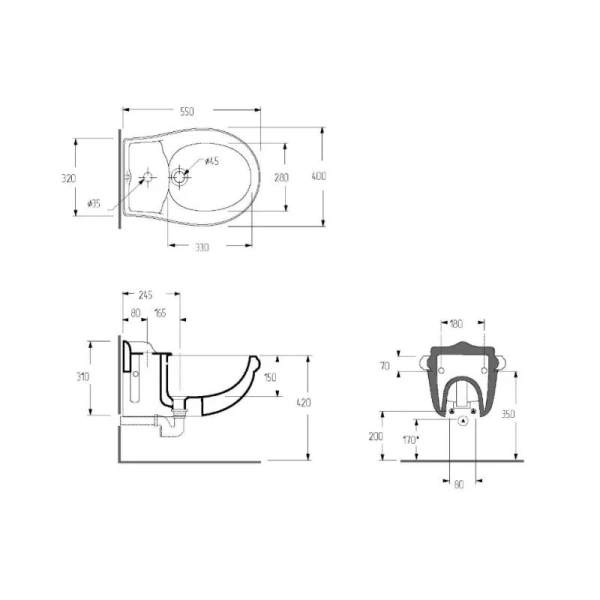 Биде подвесное Migliore Impero белое 20783 (детальная фотография), классические, ретро, декорированные
