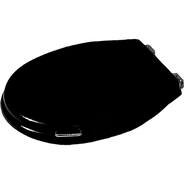 Крышка-сидение с микролифтом Simas Lante черная, петли хром LA 006 NE CR (детальная фотография), с микролифтом