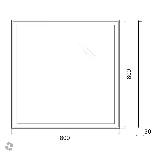 Зеркало с подсветкой BelBagno Spc 80 см с подогревом SPC-GRT-800-800-LED-TCH-WARM (детальная фотография), в наличии index_1