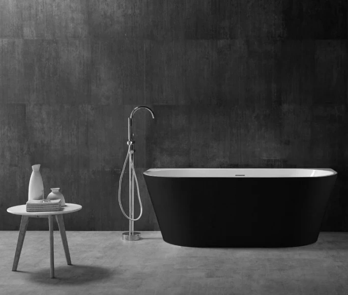 Акриловая ванна Abber 170х80 см черная матовая AB9216-1.7MB (детальная фотография), 170x80 см