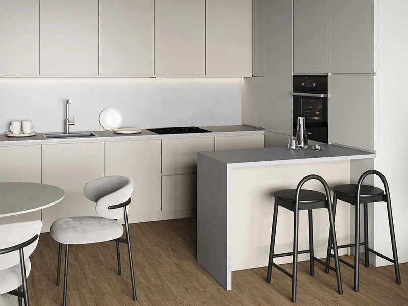 Смеситель для кухни Cersanit Flavis сатин 68241 (детальная фотография), на мойку, на столешницу