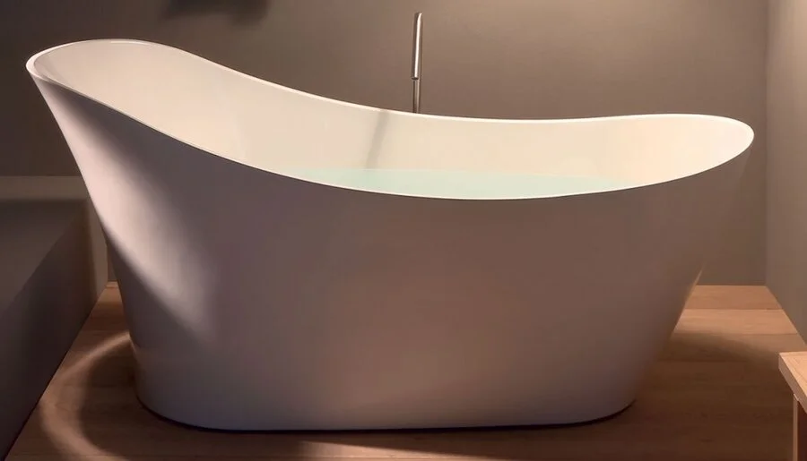 Ванна акриловая свободностоящая Kerasan Waldorf 743201 167х82 см (детальная фотография), овальные