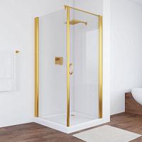 Душевой уголок профиль золотой стекло прозрачное Vegas-glass