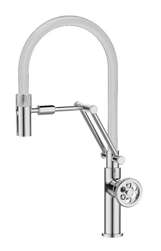 Смеситель для кухни IDDIS Grange белый/хром - фото 1