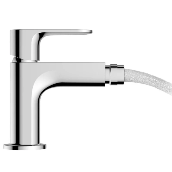 Смеситель для биде Hansgrohe Rebris 72211 со сливным гарнитуром (детальная фотография), хром, черные