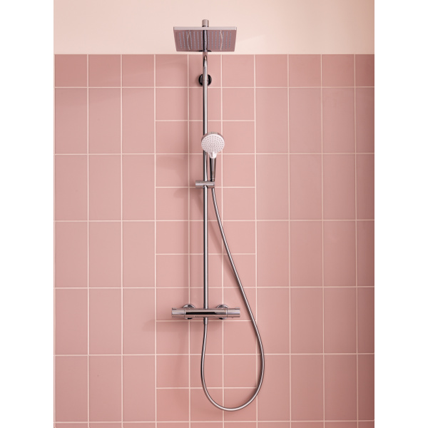 Душевая стойка Hansgrohe Crometta E хром 27298000 (детальная фотография), с изливом