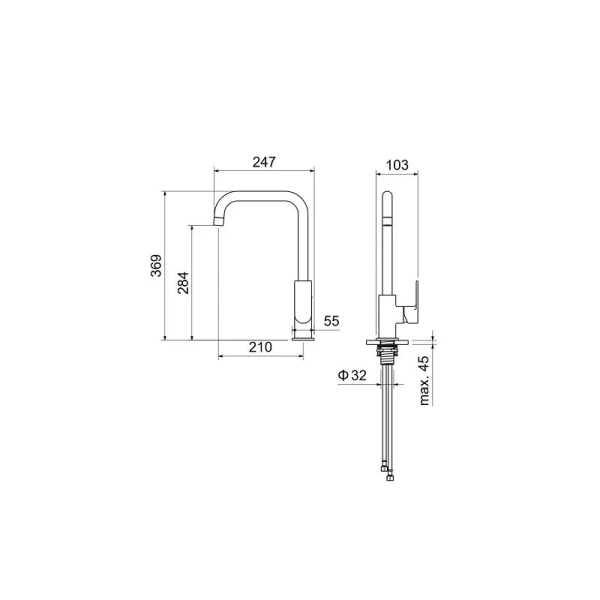 Смеситель для кухни Акватек Лира хром AQ1480CR (детальная фотография), для кухни