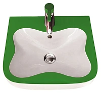 Раковина подвесная Laufen Florakids 45 см детская, бело-зеленая